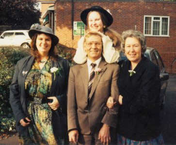 Mum & Dad, Wendy & me, at cousin Teresa's wedding